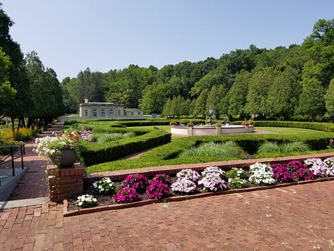 The West Baden Springs Hotel in French Lick, Indiana, the dome, the gardens, the hotel, the springs.