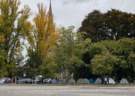 Homeless. Welcome to Strasbourg, to Paris, to Toulouse and Lyon.