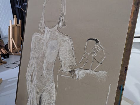 nude male life drawing in merthyr tydfil