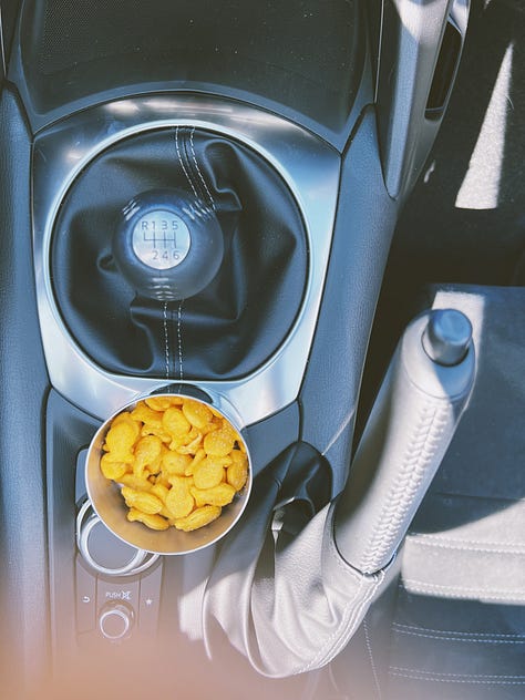Mazda MX-5 gallery with exterior and interior photos incl. goldfish snack