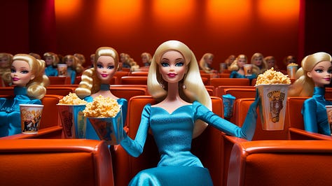 Various Barbie-related images created using Midjourney