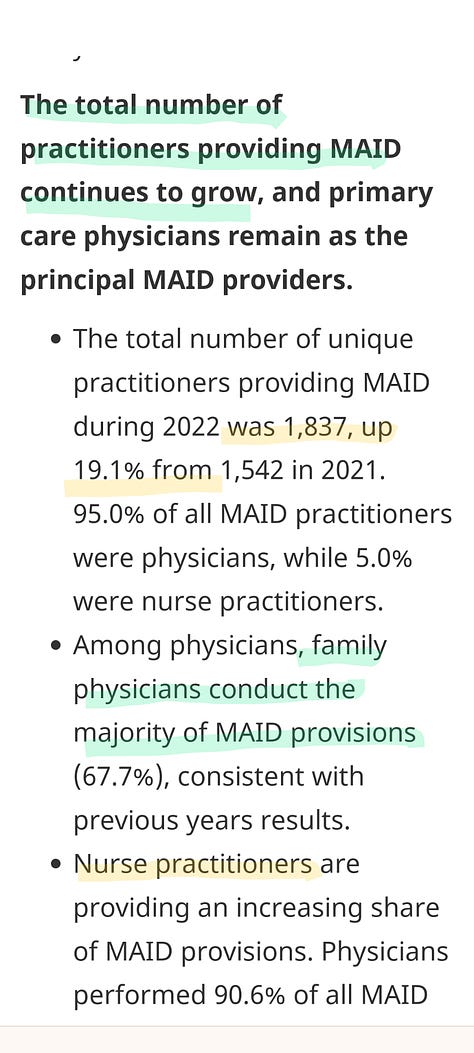 Details from the MAiD report in Canada for 2022