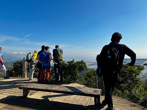 Hiking to the Tibidabo in Barcelona, Catalonia, Spain