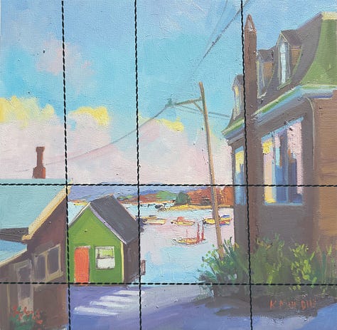 three versions of the painting to show composition.