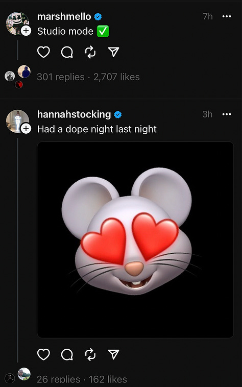 Posts like "a little birdie told E! news this is the place to be nowadays.." and "had a dope night last night" and more celebrity cringe.