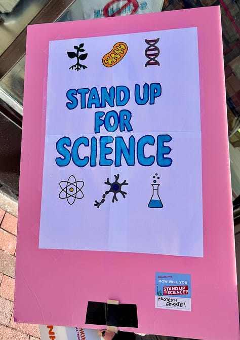 Poster messages for Philadelphia Stand Up for Science