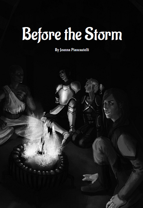 Intro pages for Before the Storm and When the Dark is Gone from Seven Wonders, as well as the cover of the Seven Wonders rpg collection. 