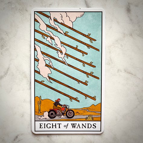 The eight of wands tarot deck, six different interpretations of the tarot artwork and cards