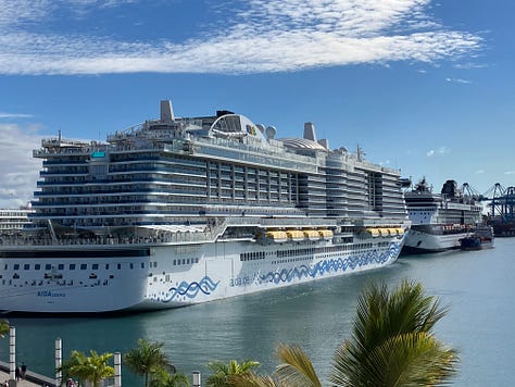 large cruise liners in the port of Las Palmas