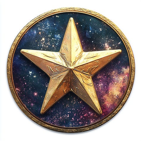 Alien, crown, star + digital badge as Midjourney prompt