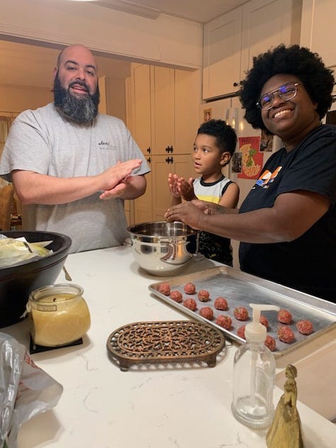 Meatball making with the kiddo 