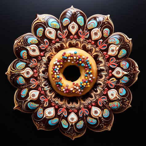 Solar system / donut / gear mandala in Midjourney