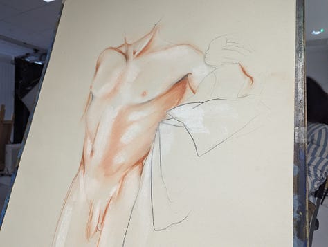 nude male life drawing in merthyr tydfil