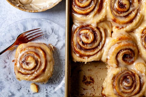 photos of the perfect blueberry muffin loaf, easiest cinnamon rolls, and black bean and vegetable bake