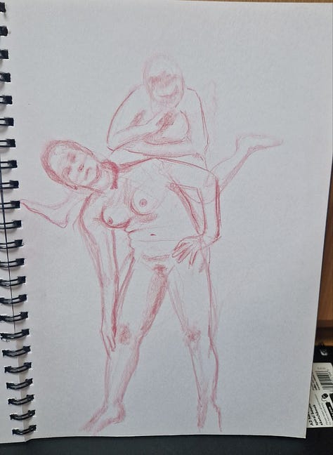 life art nude female model sketches