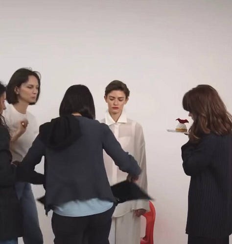 Backstage photos of the stylist's work