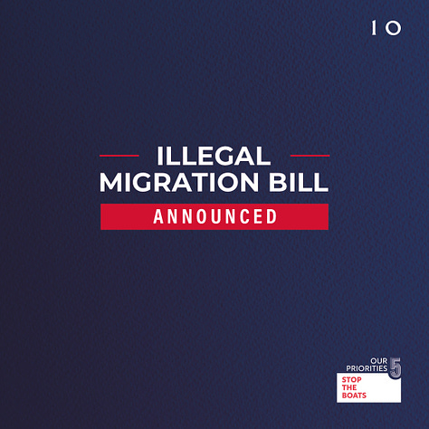 Rishi Sunak's series of images explaining the key points of the illegal migration bill
