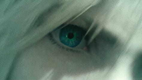 Several instances of a closeup on Cloud's eye(s) in connection to a memory.