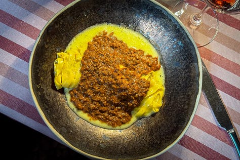 Consorzio’s ox heart tagliatelle, Kooya’s fried chicken wings, FZN’s chawanmushi and bone marrow.