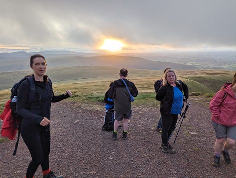 sunset walk up Pen y Fan