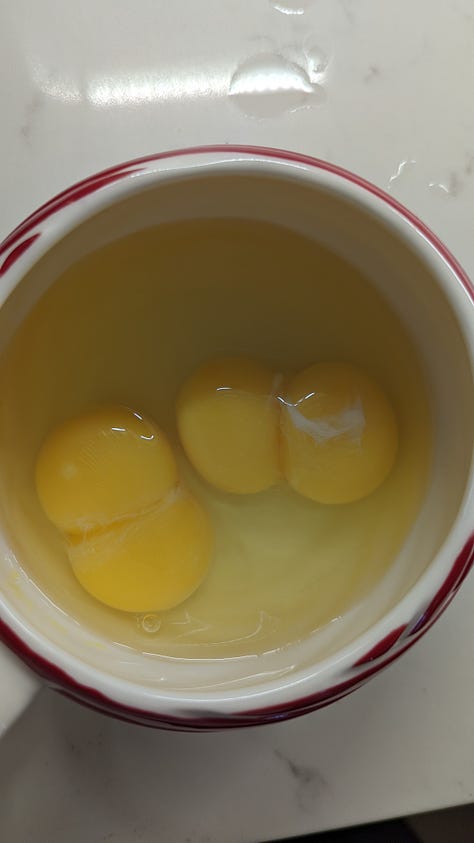 Man cracks 44 double yolked eggs from Costco large eggs rack