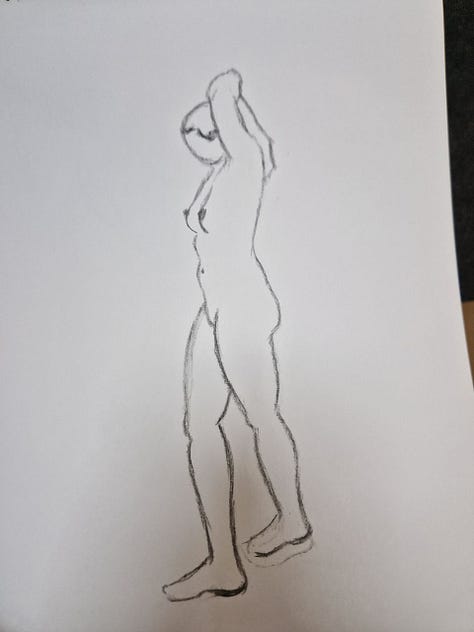 life drawings of female model in cardiff