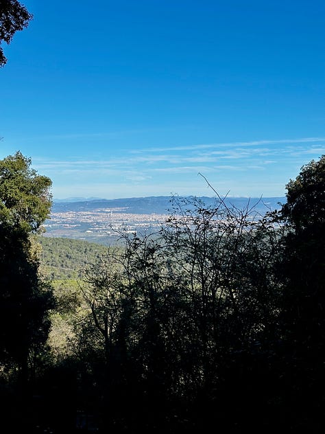 Hiking to the Tibidabo in Barcelona, Catalonia, Spain