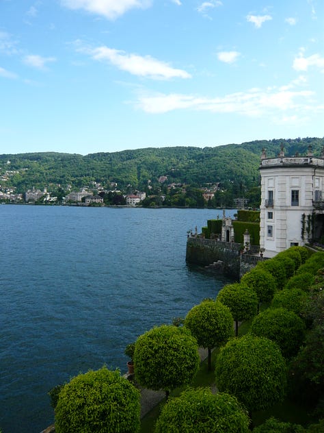 images of the Italian countryside, coastline, cityscape, art, and architecture, and a photo of the author.