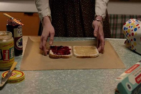 Peanut Butter and Jelly Sandwiches being made in Outlander 