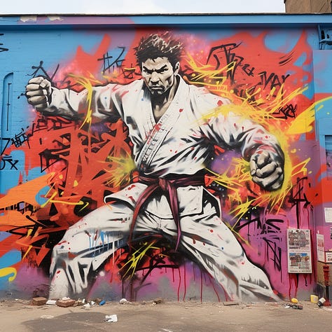 Bunny / explosion / karate graffiti illustration images in MJ