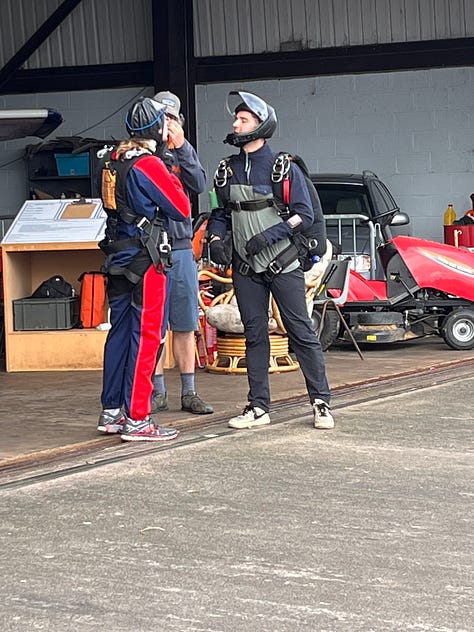 Getting ready for skydive