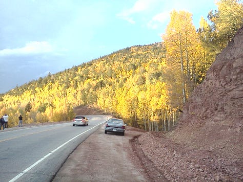 Our camper, fall and winter in the mountains