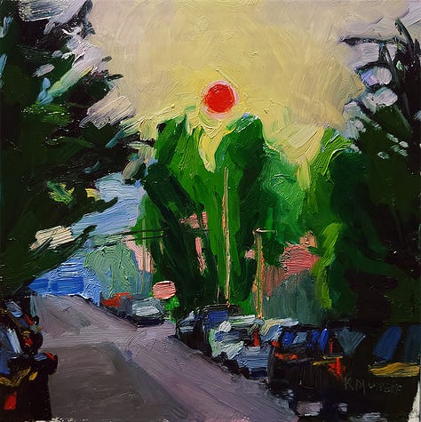Landscape paintings in an impressionistic style