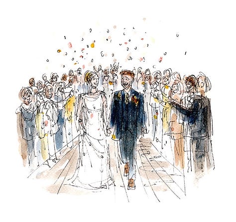 Drawings from weddings I have attended as MyWeddingSketcher