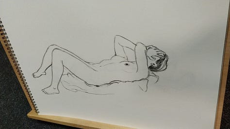 life model sketches in Cardiff