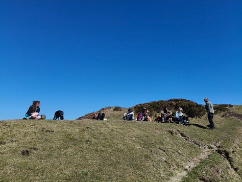 mountain scenery in Bannau Brychieniog Brecon Beacons on a sunny day