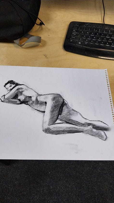 life drawings of nude female model