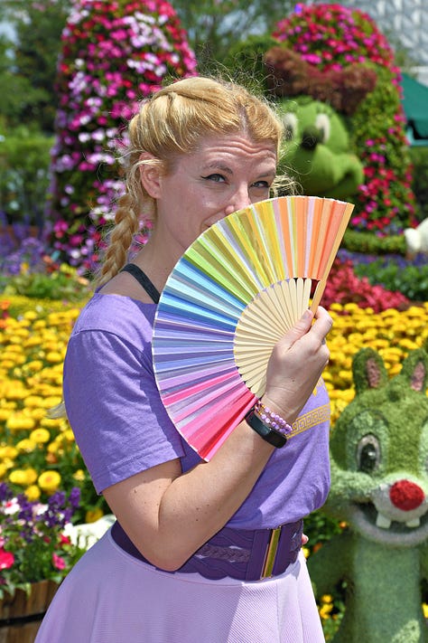 A series of images of Cass at Disney World parks