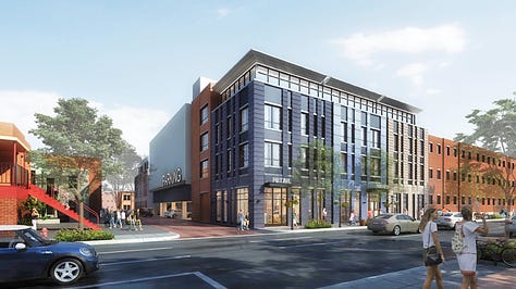 Rendering of a $48 million multi-use project in Old Town Alexandria, VA.