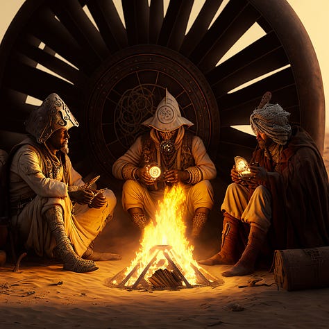Imagining a gathering of philosopher astrologers in the desert