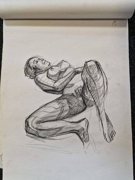 life drawing of nude female in Cardiff