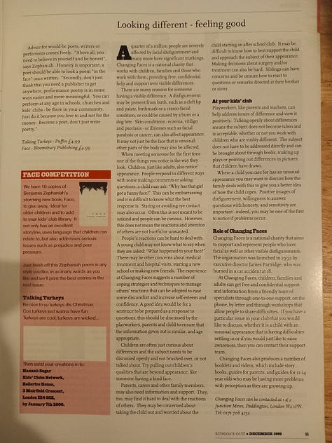 Benjamin Zephaniah article from a 1999 magazine for playworkers