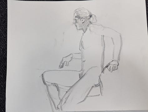 Male life model in dynamic poses