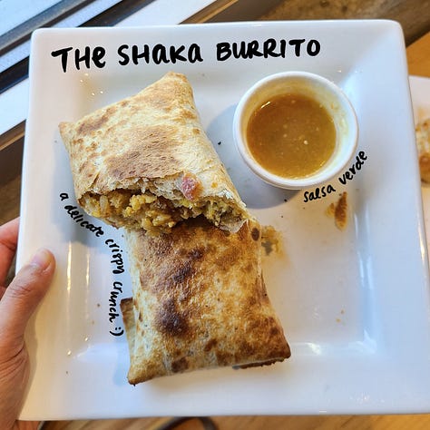 The Giddy Goat Coffee Roasters Shaka Burrito