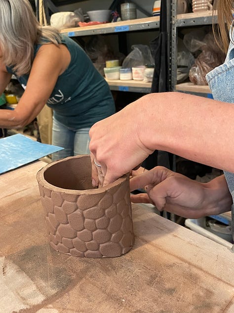 Making pottery gnome homes