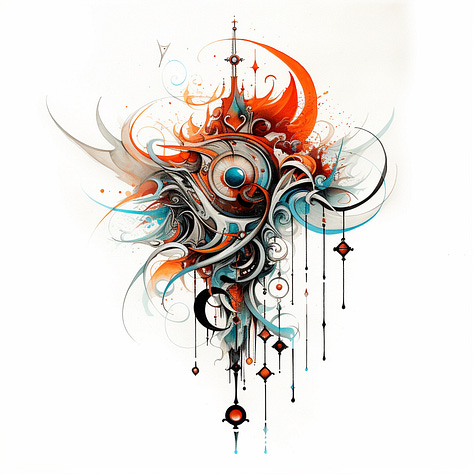 Abstract / compass / snake tattoo designs in MJ
