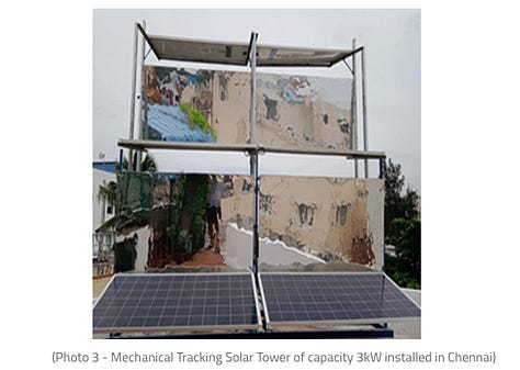 High Efficiency, Shadow-less, Portable Solar PV Towers for Power Generation