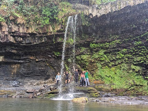 guided waterfall walk in the brecon beacons