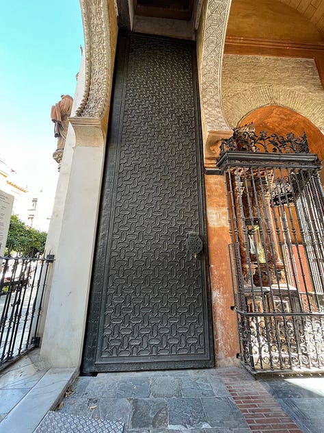 Cathedral Doors in Sevilla with Arabic Calligraphy