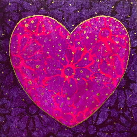 abstract heart paintings